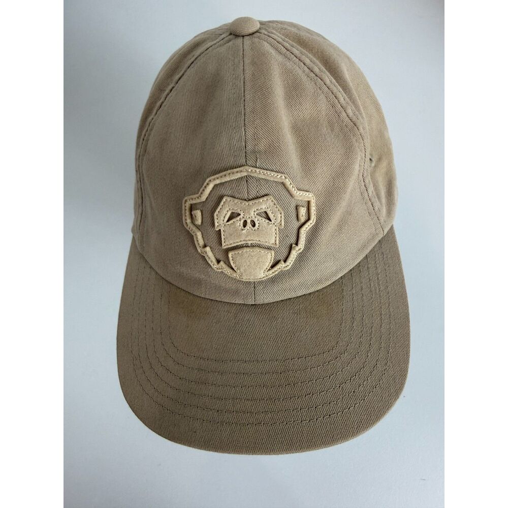 Howler Bros El Mono Monkey Logo Khaki Tan Strapback Hat Cotton Adjustable Cap